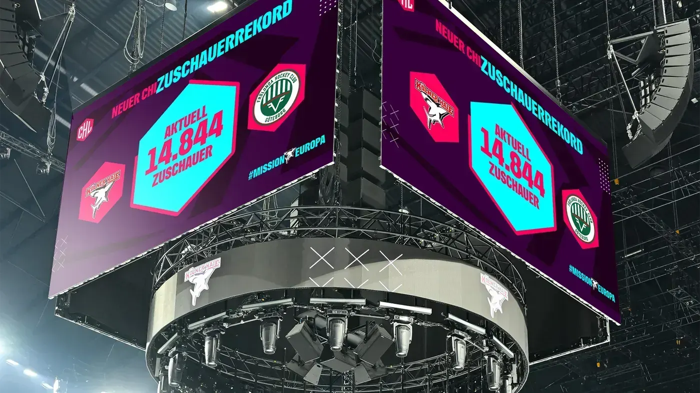 LANXESS arena vor dem CHL-Heimspiel der Kölner Haie gegen Frölunda Göteborg