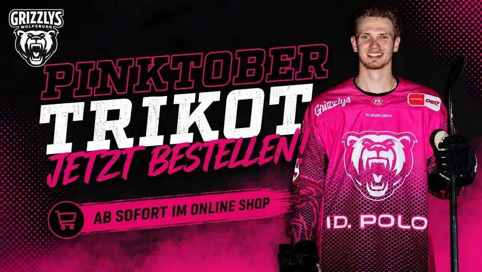 Grizzlys Wolfsburg im Pinktober-Trikot